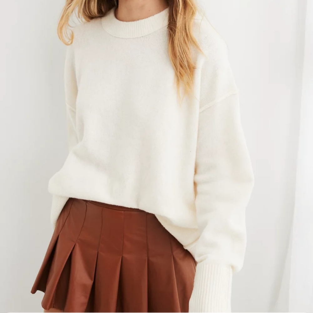 Aeri Oversized Knit Sweater - Size Small - DUSTY ROSE/PINK
